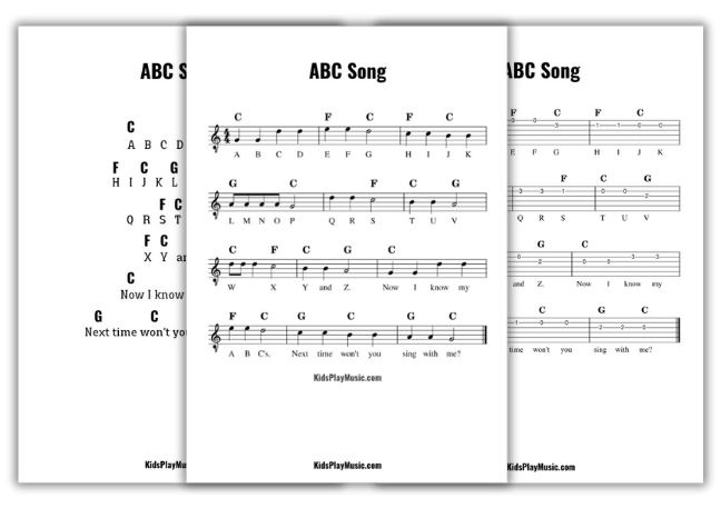 ABC Song - Guitar Free PDF Downloads