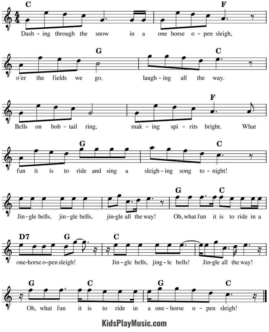 Jingle Bells - Guitar Sheet Music