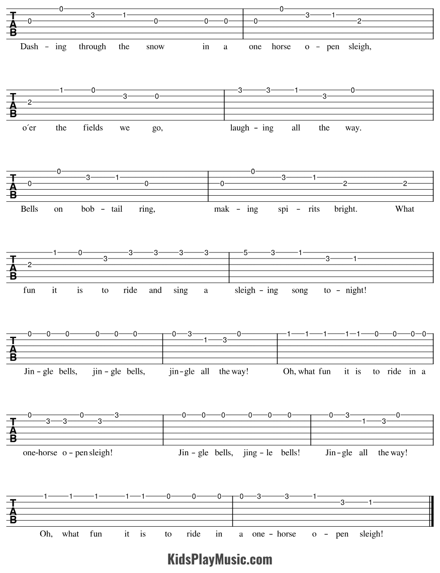 Jingle Bells - Guitar Tabs