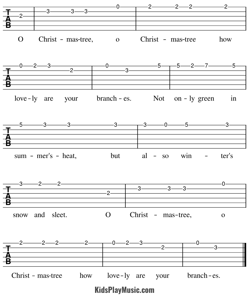 O Christmas Tree - Guitar Tabs