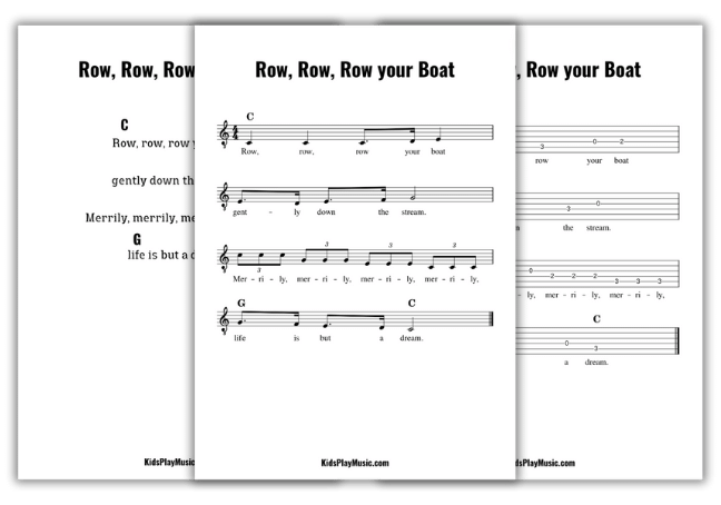 Row Row Row your Boat - Guitar Free PDF Download