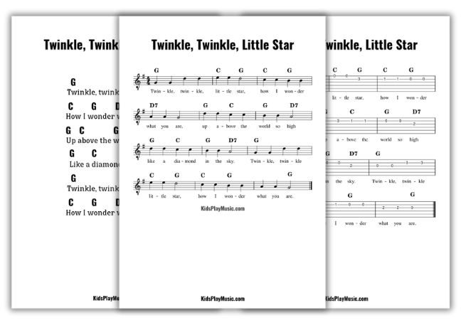 Twinkle Twinkle Little Star - Guitar Free Download
