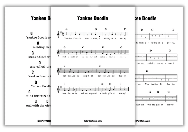 Yankee Doodle - Guitar Free PDF Download