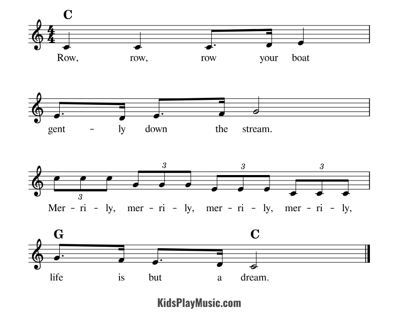 Row Row Row your Boar - Piano Sheet Music