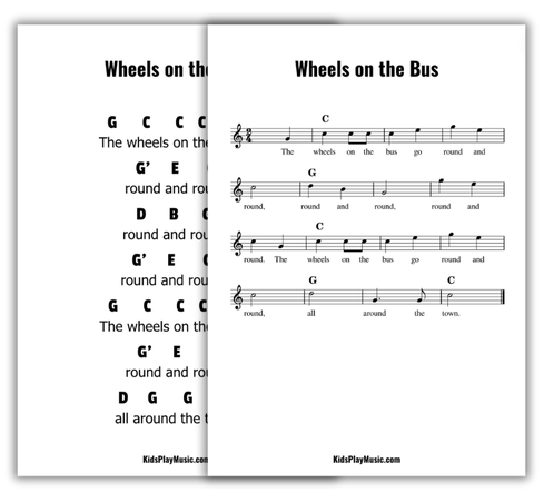 Wheels on the Bus - Piano Free Printables