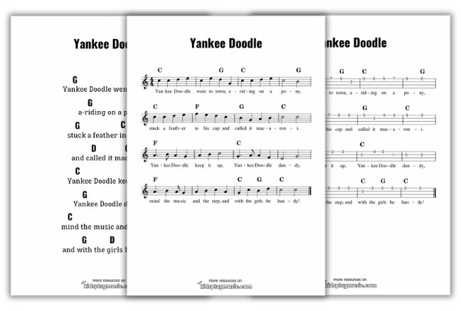Yankee Doodle - Ukulele Printables