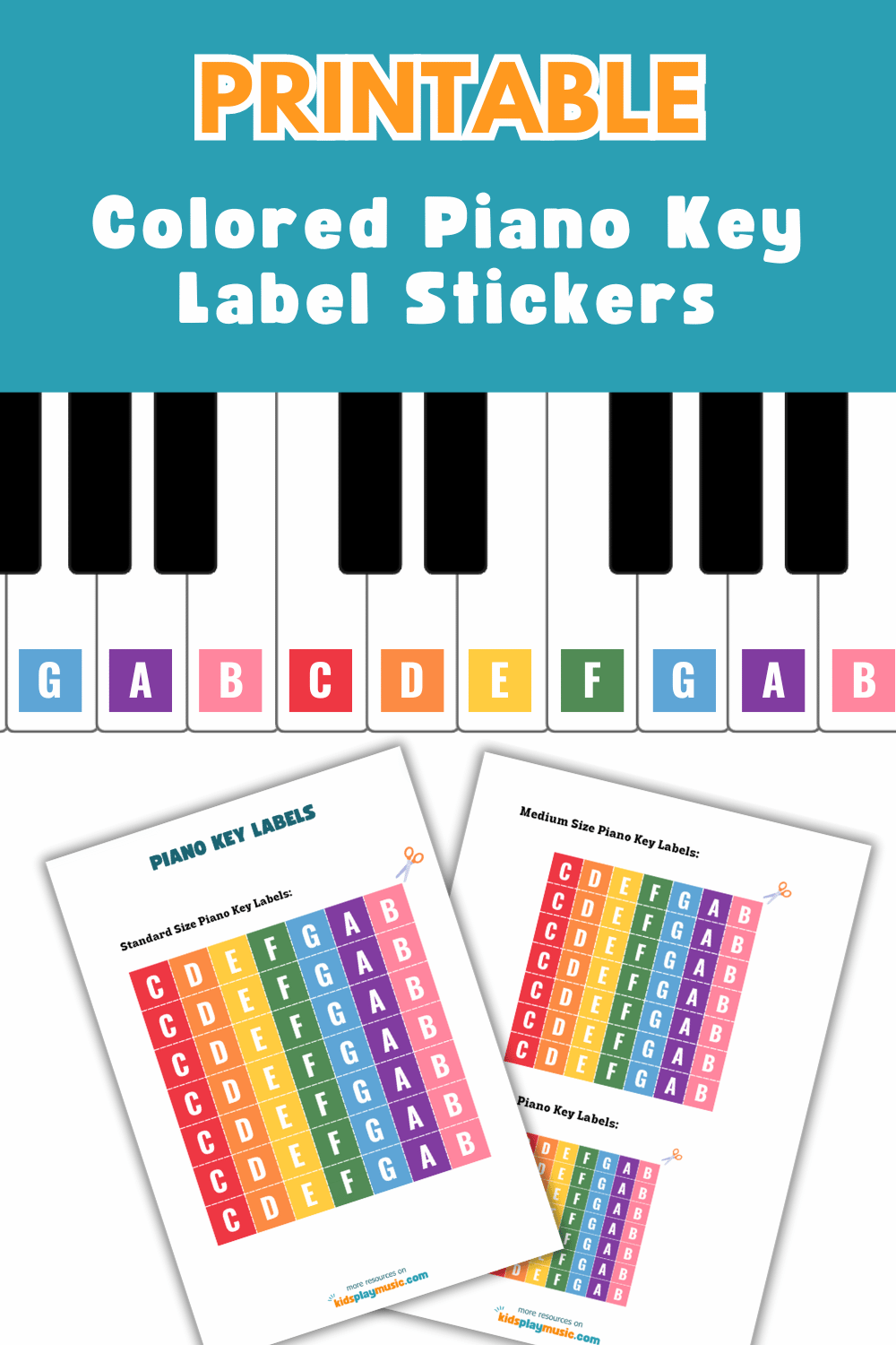 Colored Piano Key Labels Printable KidsPlayMusic Colored Piano Key Labels Printable KidsPlayMusic